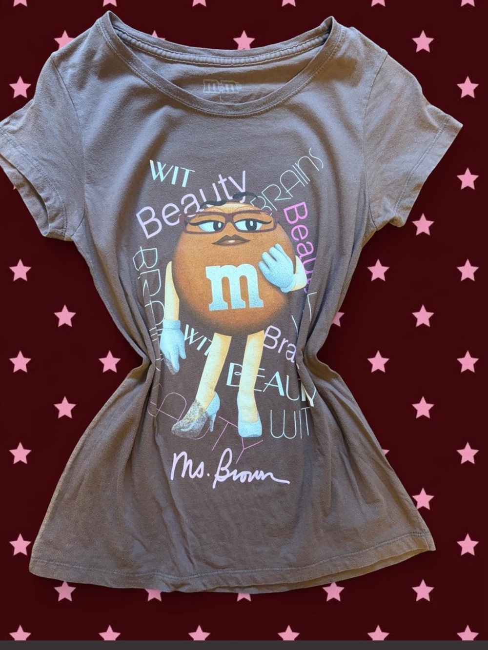 Y2K M&M Ms. Brown Graphic Tee